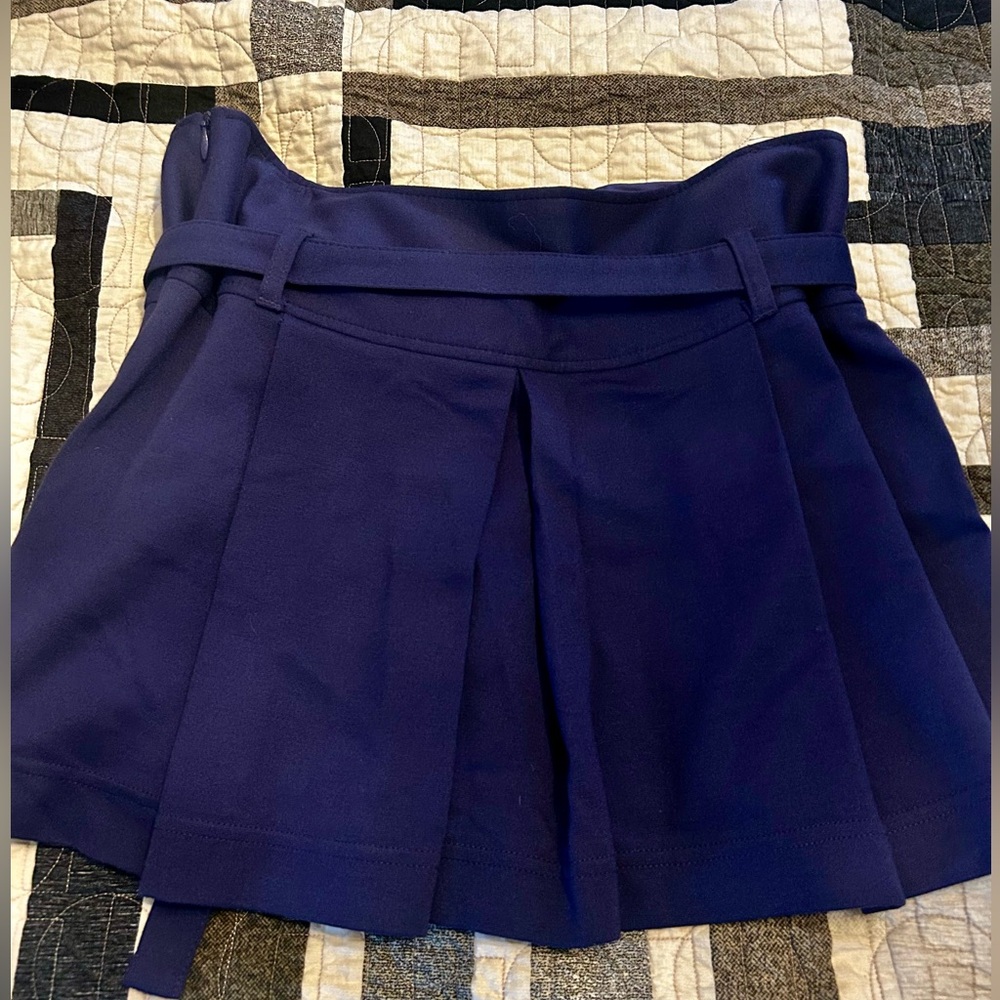 Benetton purple short pleated skirt